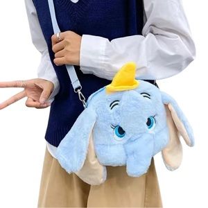 Purse Crossbody Plush Dumbo Elephant Blue Bag Shoulder